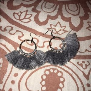 Tassel Earrings Grey